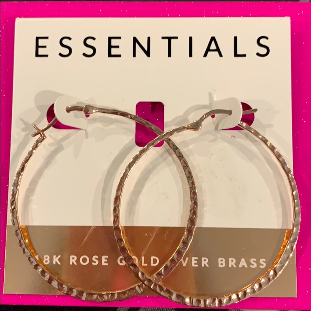 Essentials 18k gold over brass hoop earrings NWT